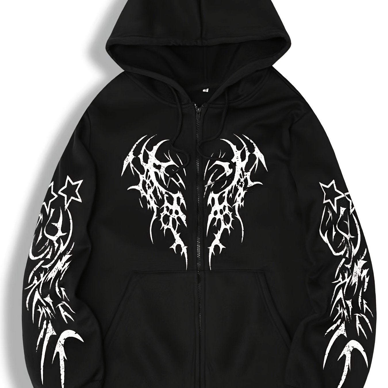 Hooded Fashion Print Casual Sports Zip-Up Jacket