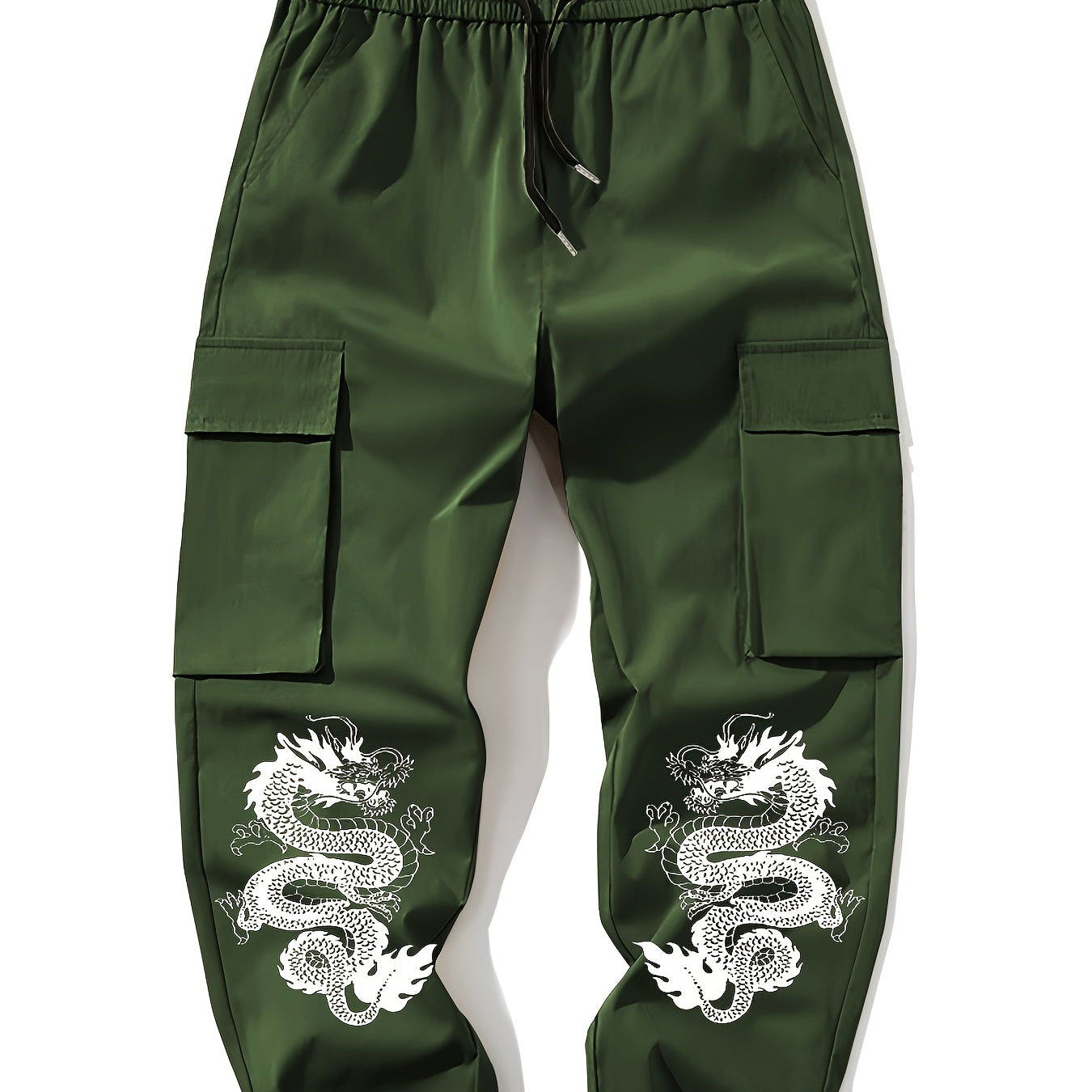 Set de 2 pantalones estampado de dragón chino.