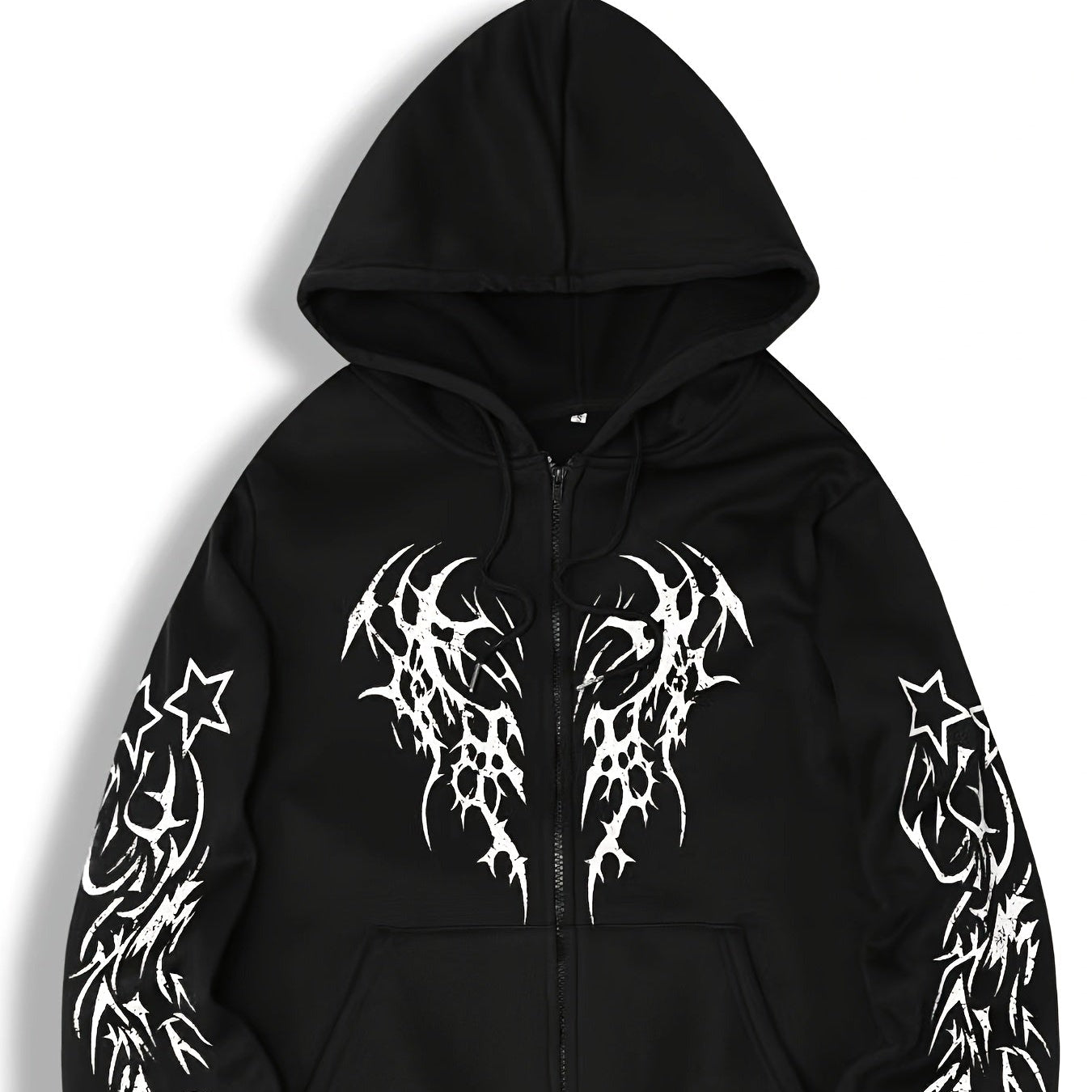 Hooded Fashion Print Casual Sports Zip-Up Jacket