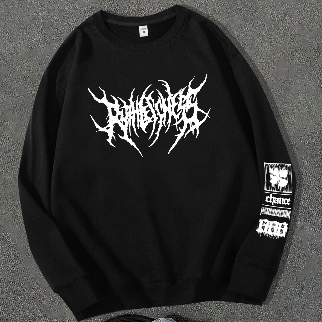 Men'S Gothic Punk Graphic Crewneck Sweatshirt