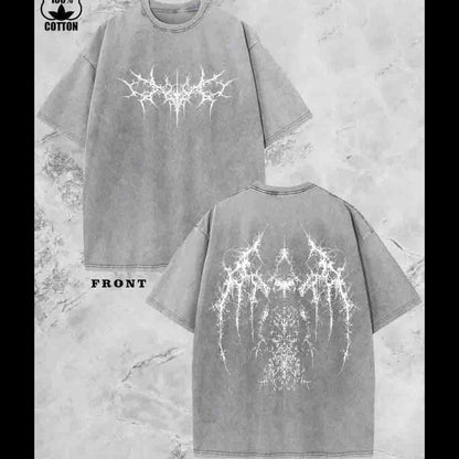 Gothic Angel & Demon Print Heavyweight T-Shirt